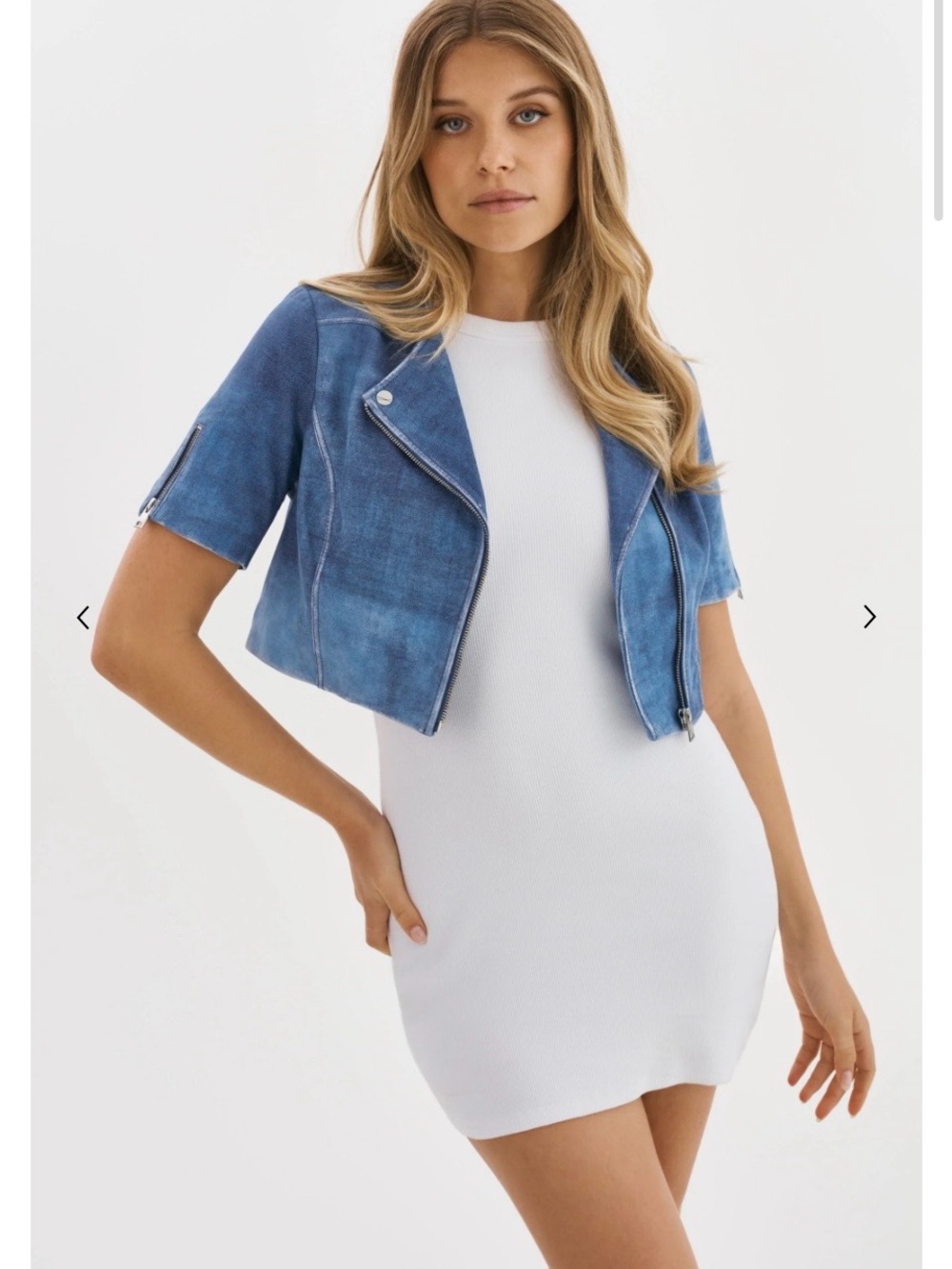 LAMARQUE KIRSI BLUE LEATHER CROPPED JACKET - Picture 5 of 12
